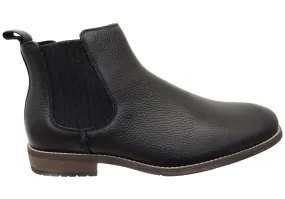 Hush Puppies Fin Mens Comfortable Wide Width Leather Chelsea Boots