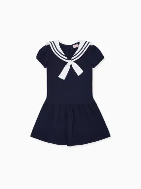 Navy Crisanta Girl Nautical Drop Waist Dress