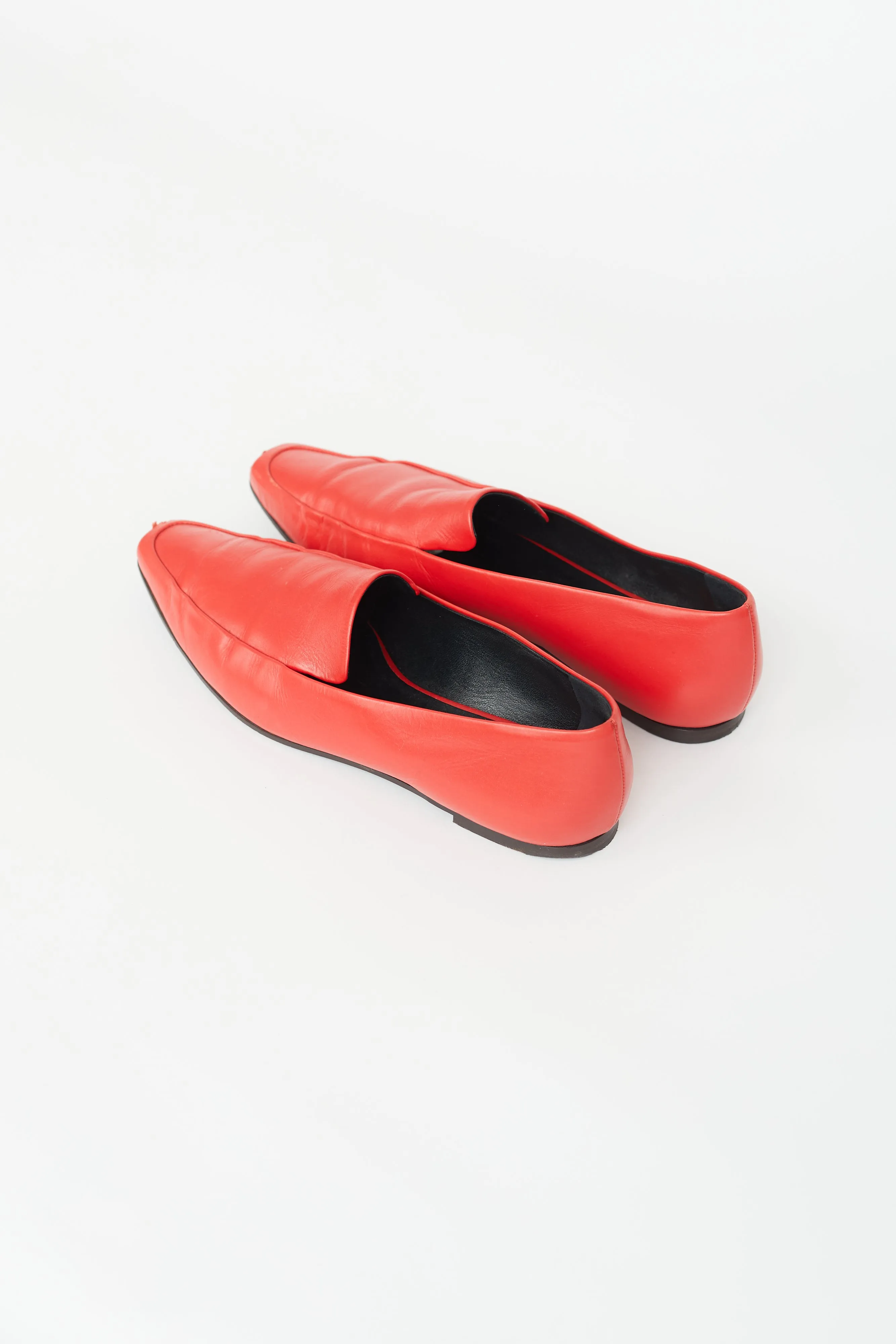 Red Leather Minimal Loafer