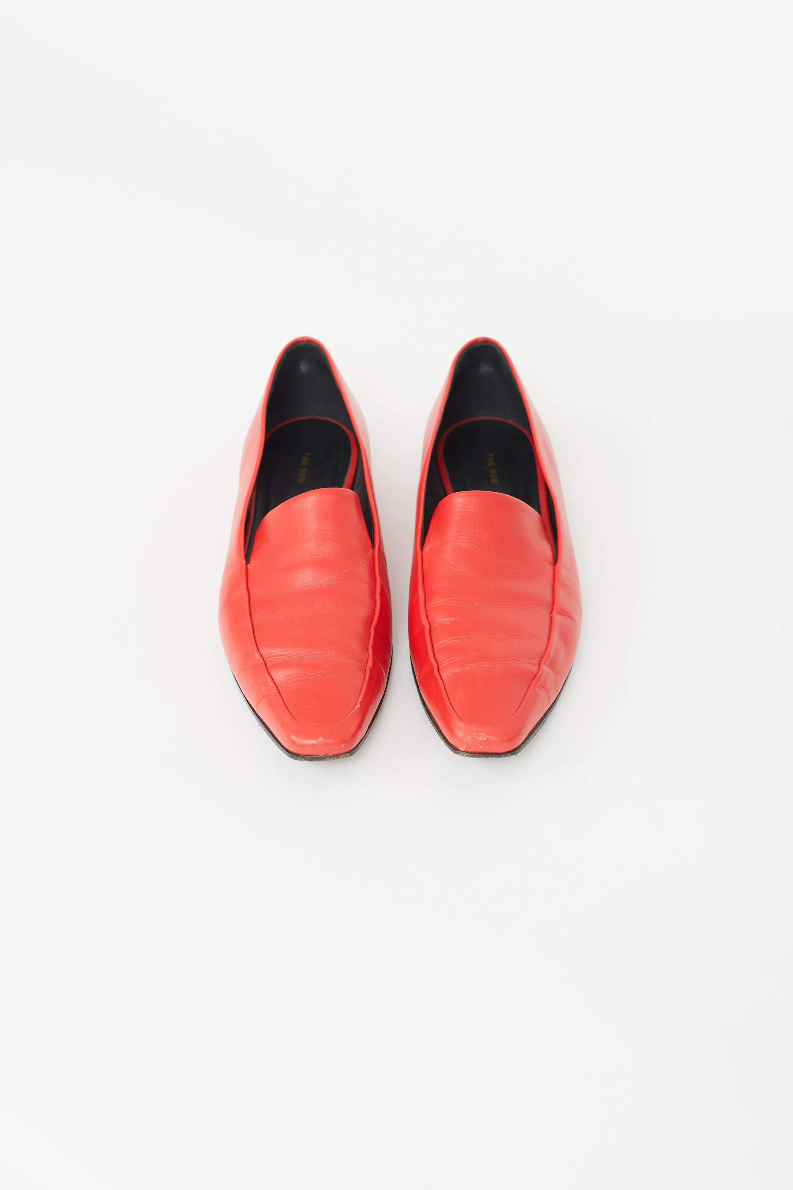 Red Leather Minimal Loafer